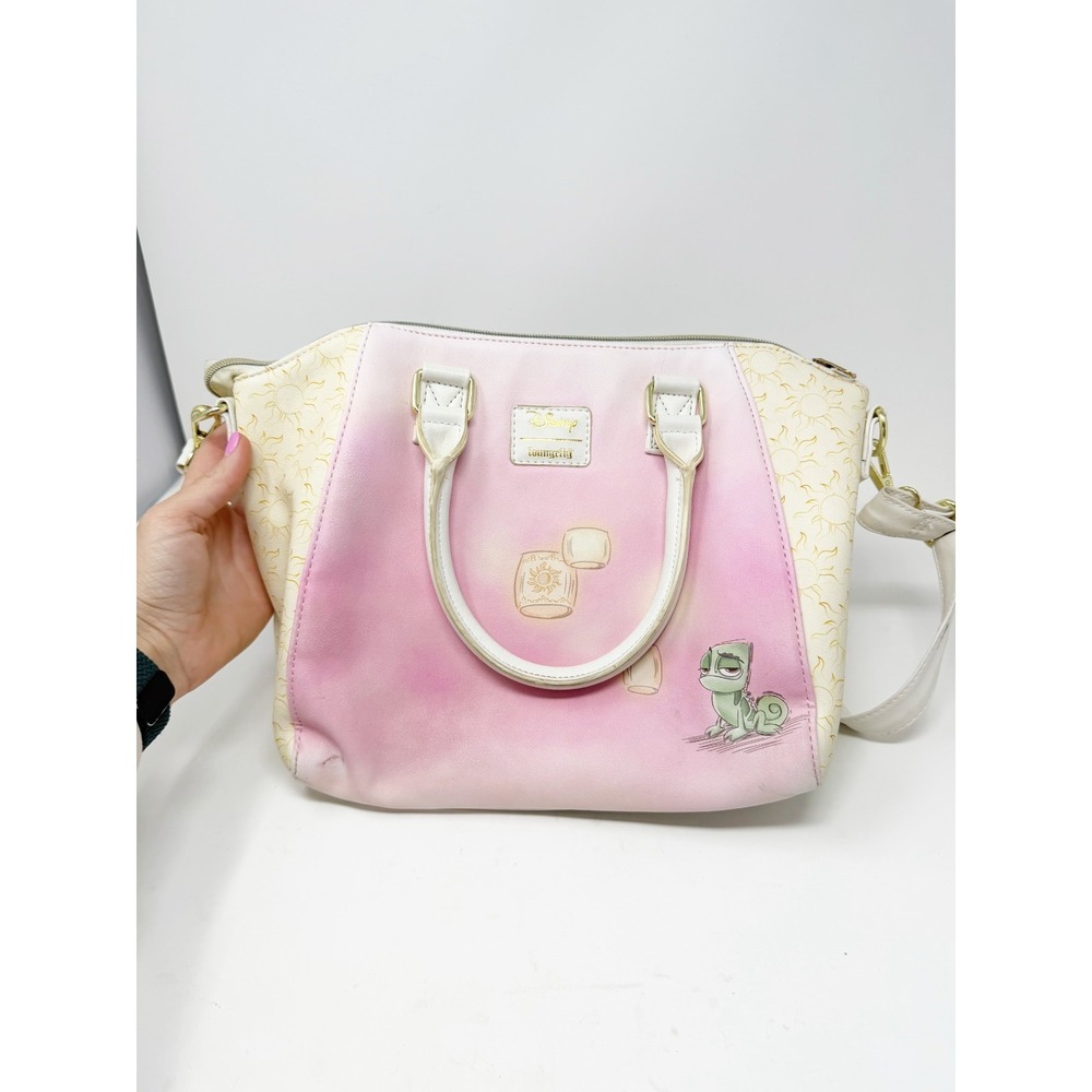 Loungefly Disney Tangled Rapunzel & Flynn Rider Satchel Bag Crossbody Watercolor